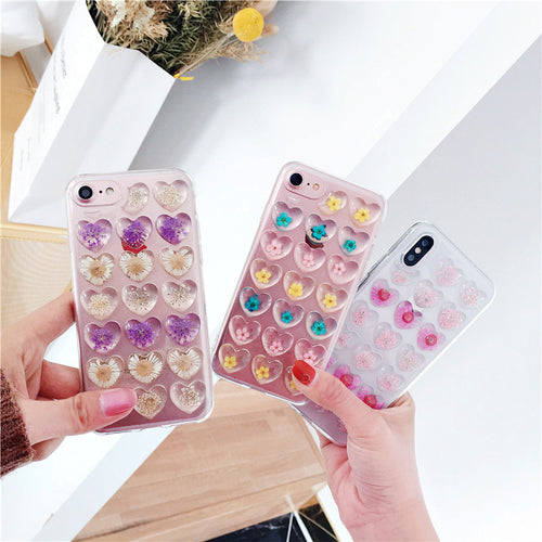 FLORAL HEART GLITTER CASE - Cases by Klein