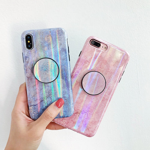 HOLO MARBLE WITH POPSOCKET CASE - Cases by Klein